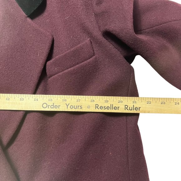 Larry Levine Jacket Womens XL Purple Wool Trench Coat Long Vintage - Picture 16 of 16